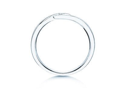 Verlovingsring Twist in 14K witgoud met diamant 0,05ct H/SI