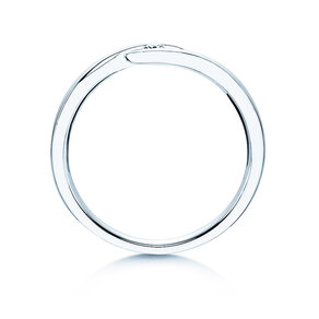 Verlovingsring Twist in 14K witgoud met diamant 0,05ct H/SI