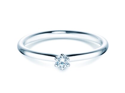 Verlovingsring Classic 6 in zilver 925/- met diamant 0,07ct H/SI