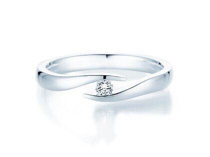 Verlovingsring Twist in 14K witgoud met diamant 0,07ct H/SI