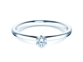 Verlovingsring Classic 6 in 18K witgoud met diamant 0,10ct H/SI