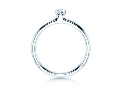 Verlovingsring Classic 6 in 18K witgoud met diamant 0,10ct H/SI