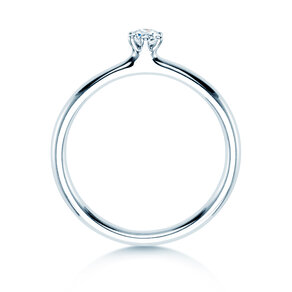 Verlovingsring Classic 6 in 18K witgoud met diamant 0,10ct H/SI
