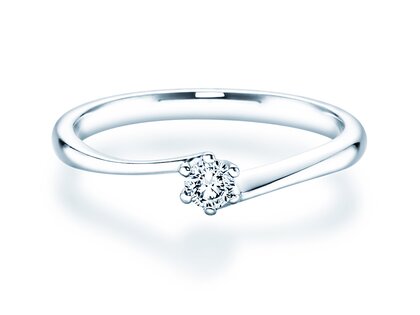Verlovingsring Devotion in 18K witgoud met diamant 0,10ct H/SI