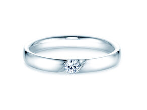 Verlovingsring Italic in 14K witgoud met diamant 0,10ct G/SI