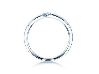 Verlovingsring Italic in 14K witgoud met diamant 0,10ct G/SI