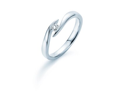 Verlovingsring Twist in zilver 925/- met diamant 0,10ct G/VS