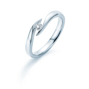Verlovingsring Twist in zilver 925/- met diamant 0,10ct G/VS