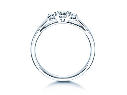 Verlovingsring 3 Stones in 9K witgoud met diamanten 0,11ct G/SI