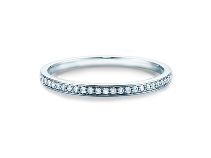 Verlovingsring Alliance-/Eternityring in 18K witgoud met diamanten 0,125ct G/SI