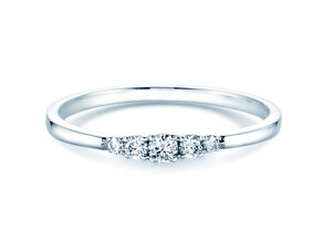 Verlovingsring 5 Diamonds in 14K witgoud met diamanten 0,15ct G/SI