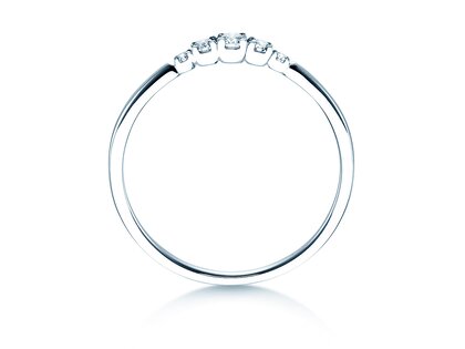 Verlovingsring 5 Diamonds in 14K witgoud met diamanten 0,15ct G/SI