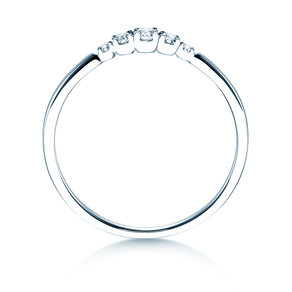 Verlovingsring 5 Diamonds in 14K witgoud met diamanten 0,15ct G/SI
