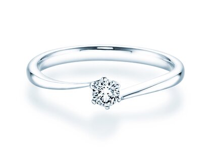 Verlovingsring Devotion in 18K witgoud met diamant 0,15ct H/SI