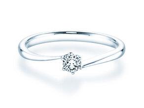 Verlovingsring Devotion in 18K witgoud met diamant 0,15ct H/SI