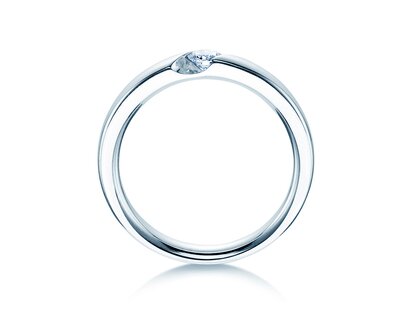 Verlovingsring Italic in 14K witgoud met Lab-grown diamant 0,15ct E/VS
