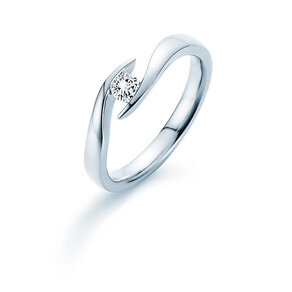Verlovingsring Twist in zilver 925/- met diamant 0,15ct G/SI
