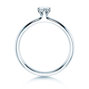 Verlovingsring Classic 6 in 14K witgoud met diamant 0,20ct H/SI