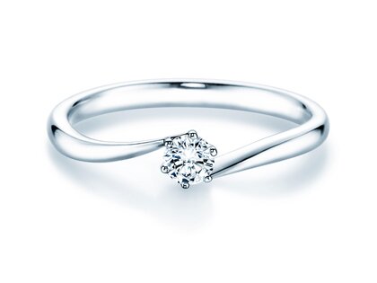 Verlovingsring Devotion in 14K witgoud met diamant 0,20ct D/IF
