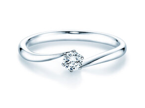 Verlovingsring Devotion in 14K witgoud met diamant 0,20ct D/IF