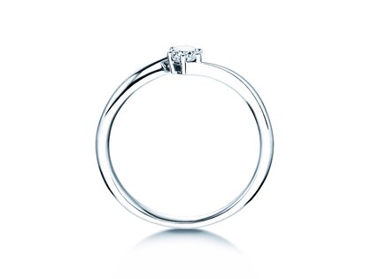 Verlovingsring Devotion in 14K witgoud met diamant 0,20ct D/IF