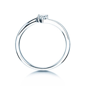 Verlovingsring Devotion in 14K witgoud met diamant 0,20ct D/IF