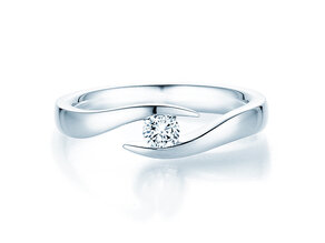 Verlovingsring Twist in 14K witgoud met diamant 0,20ct H/SI