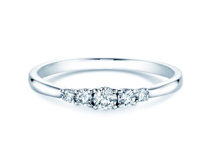 Verlovingsring 5 Diamonds in 18K witgoud met diamanten 0,25ct G/SI