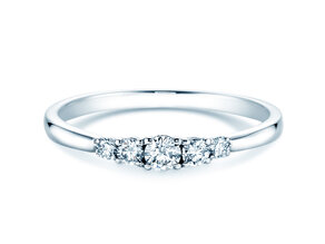 Verlovingsring 5 Diamonds in 18K witgoud met diamanten 0,25ct G/SI