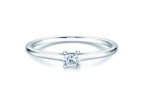 Verlovingsring Princess in 14K witgoud met diamant 0,25ct G/SI
