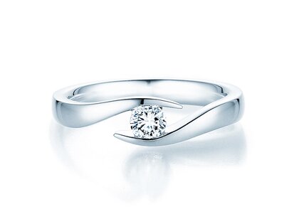 Verlovingsring Twist in 14K witgoud met Lab-grown diamant 0,25ct E/VS