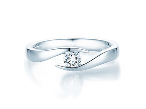 Verlovingsring Twist in 14K witgoud met Lab-grown diamant 0,25ct E/VS