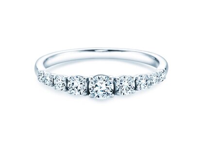 Verlovingsring 9 Diamonds in 9K witgoud met diamanten 0,27ct G/SI