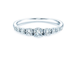 Verlovingsring 9 Diamonds in 9K witgoud met diamanten 0,27ct G/SI