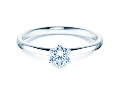Verlovingsring Classic 6 in 14K witgoud met diamant 0,30ct G/IF
