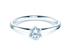 Verlovingsring Classic 6 in 14K witgoud met diamant 0,30ct G/IF