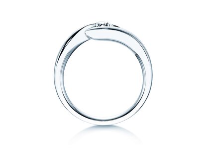 Verlovingsring Twist in 9K witgoud met diamant 0,30ct H/SI