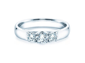 Verlovingsring 3 Stones in 14K witgoud met diamanten 0,40ct G/SI
