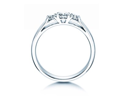 Verlovingsring 3 Stones in 14K witgoud met diamanten 0,40ct G/SI