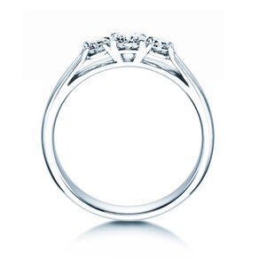 Verlovingsring 3 Stones in 14K witgoud met diamanten 0,40ct G/SI