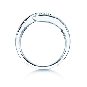 Verlovingsring Twist in 18K witgoud met diamant 0,40ct H/SI