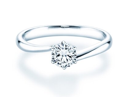 Verlovingsring Devotion in 14K witgoud met diamant 0,50ct H/SI