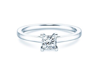 Verlovingsring Princess in 14K witgoud met diamant 0,50ct G/SI