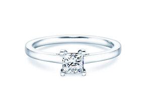 Verlovingsring Princess in 14K witgoud met diamant 0,50ct G/SI