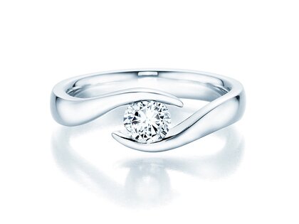 Verlovingsring Twist in platina 950/- met Lab-grown diamant 0,50ct E/VS