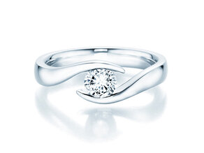 Verlovingsring Twist in platina 950/- met Lab-grown diamant 0,50ct E/VS