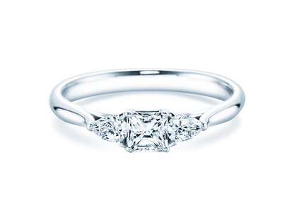 Verlovingsring Vivid Asscher in 14K witgoud met diamanten 0,53ct G/SI