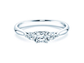 Verlovingsring Vivid Asscher in 14K witgoud met diamanten 0,53ct G/SI