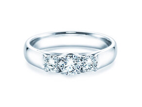 Verlovingsring 3 Stones in 18K witgoud met diamanten 0,75ct G/SI