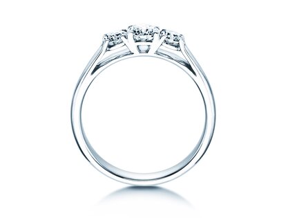 Verlovingsring 3 Stones in 18K witgoud met diamanten 0,75ct G/SI